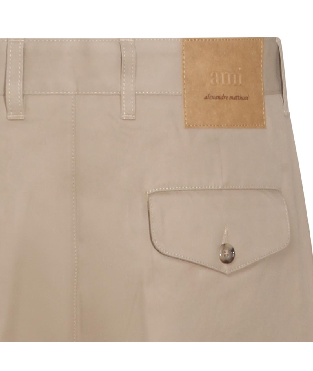 Ami Paris Бежевые хлопковые повседневные брюки, фото 4