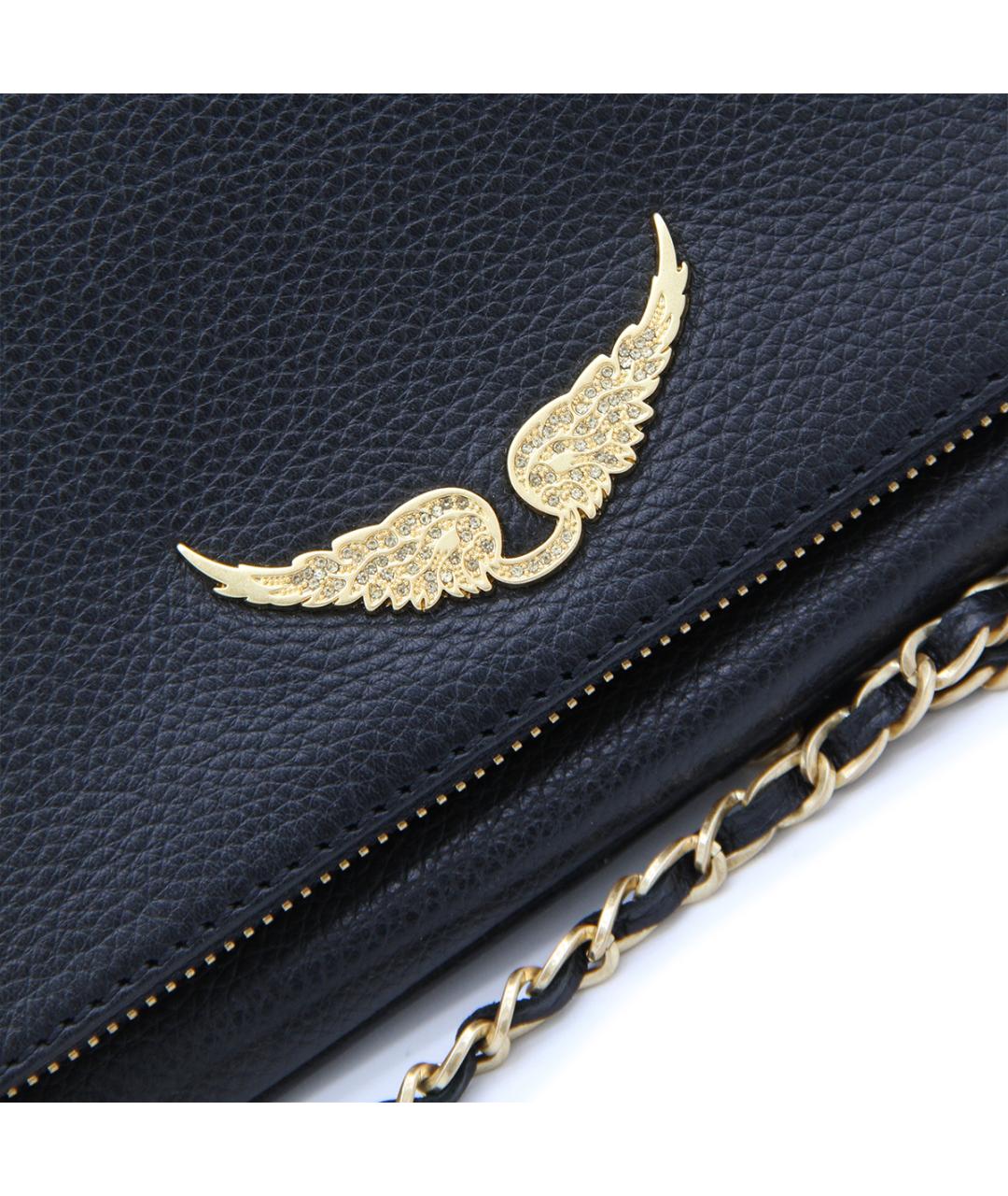 ZADIG & VOLTAIRE Черная кожаная сумка через плечо, фото 4