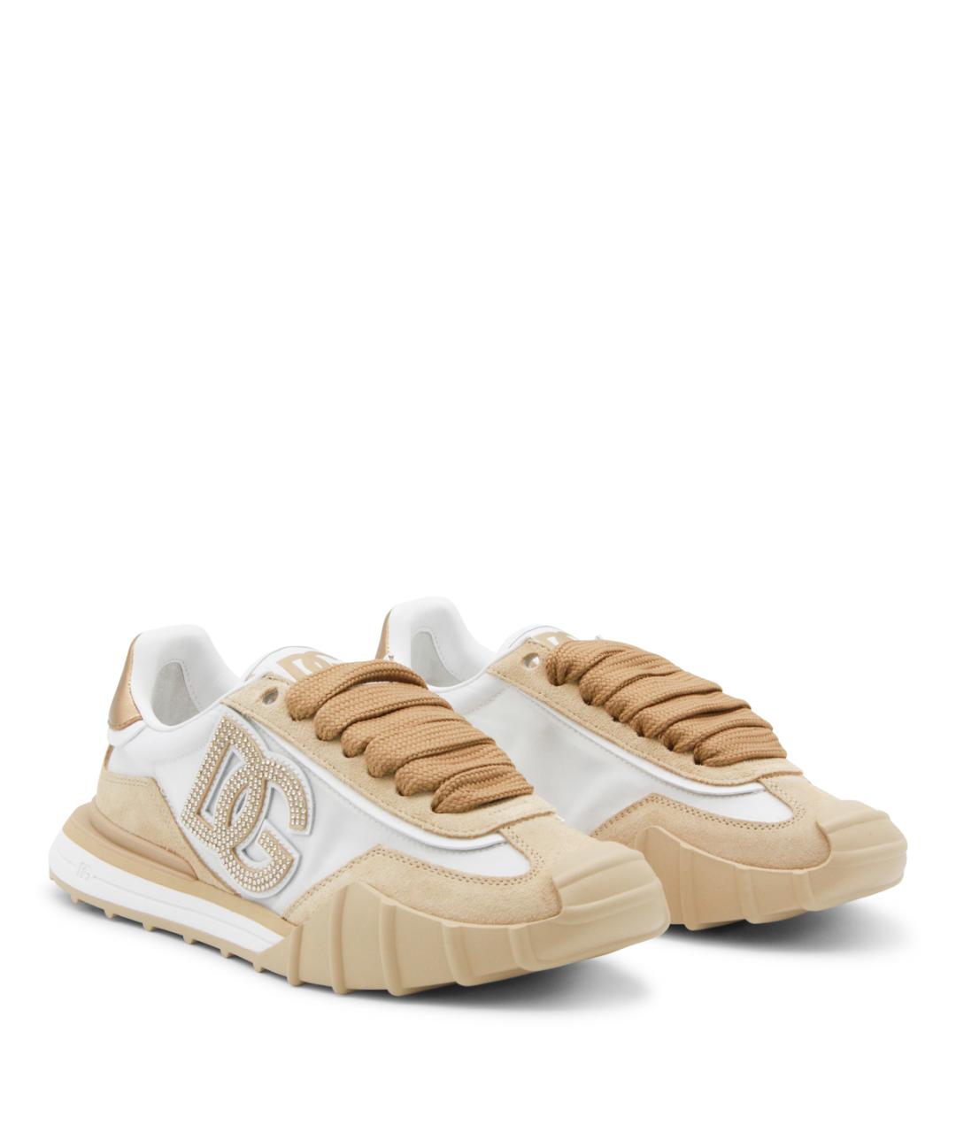 DOLCE&GABBANA Бежевые кроссовки, фото 2