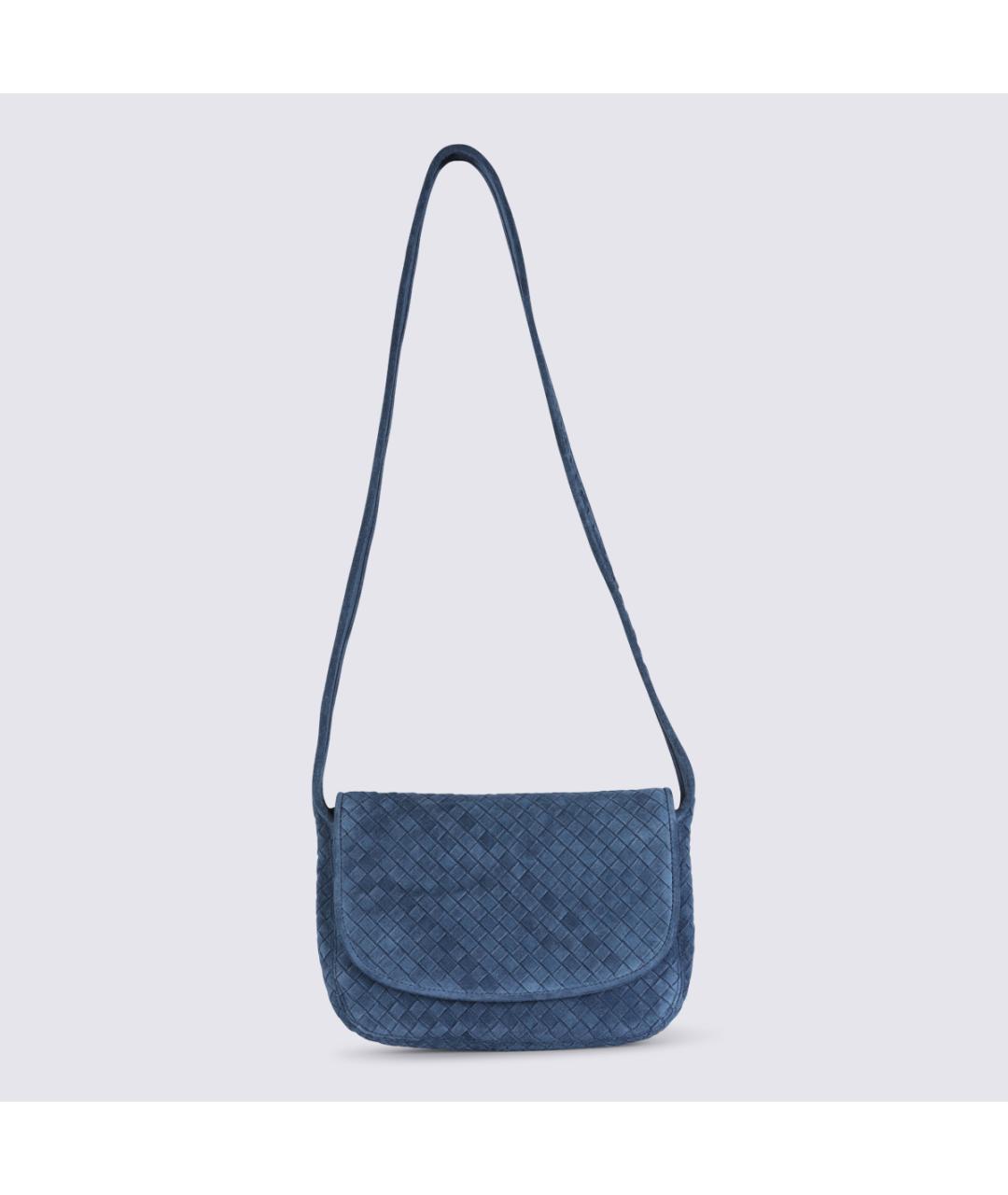 BOTTEGA VENETA Синяя замшевая сумка на плечо, фото 2