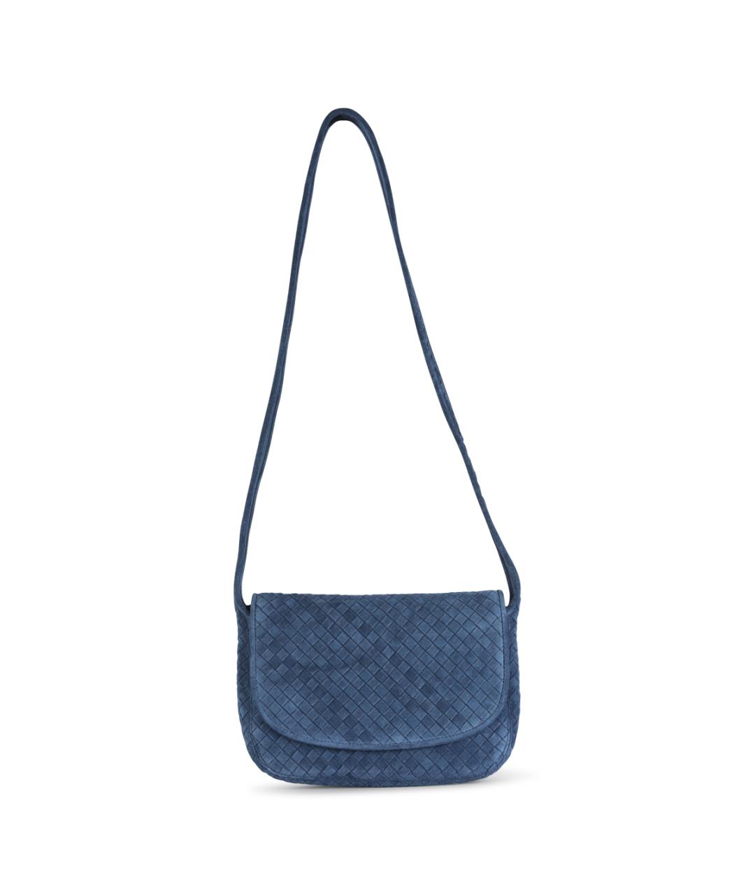 BOTTEGA VENETA Синяя замшевая сумка на плечо, фото 1