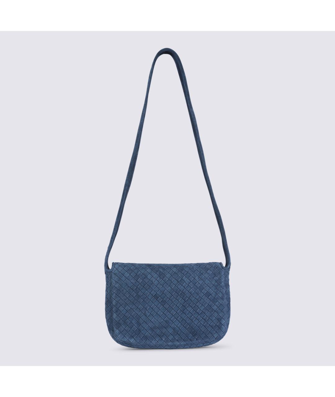 BOTTEGA VENETA Синяя замшевая сумка на плечо, фото 4