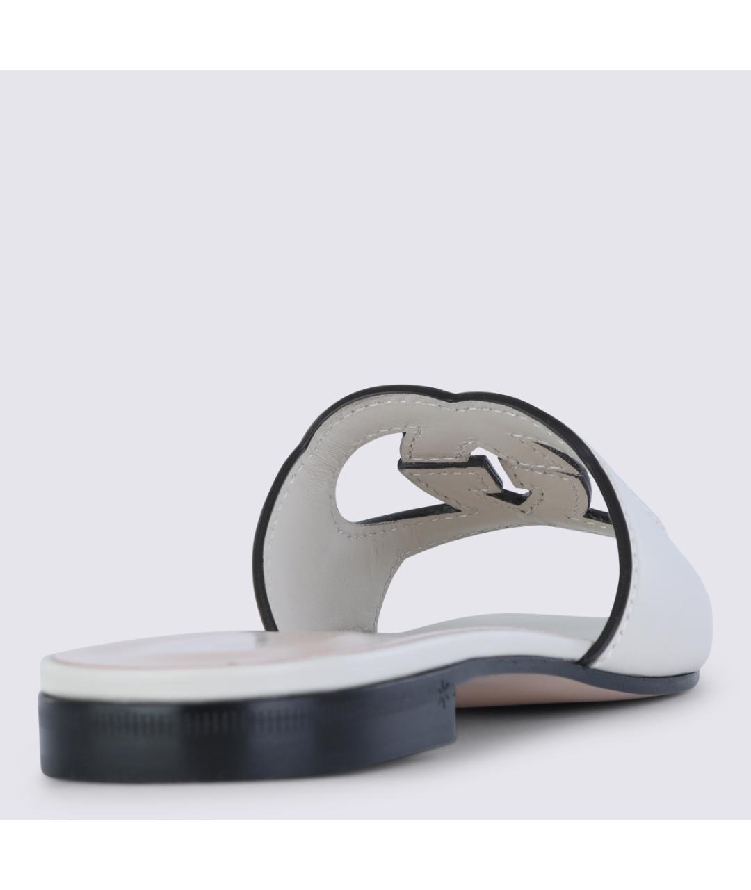 GUCCI Белые кожаные шлепанцы, фото 4