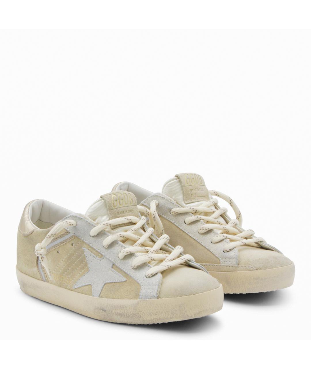 GOLDEN GOOSE DELUXE BRAND Бежевые кожаные кеды, фото 3