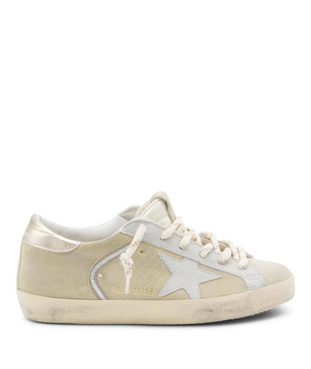 GOLDEN GOOSE DELUXE BRAND Бежевые кожаные кеды, фото 1