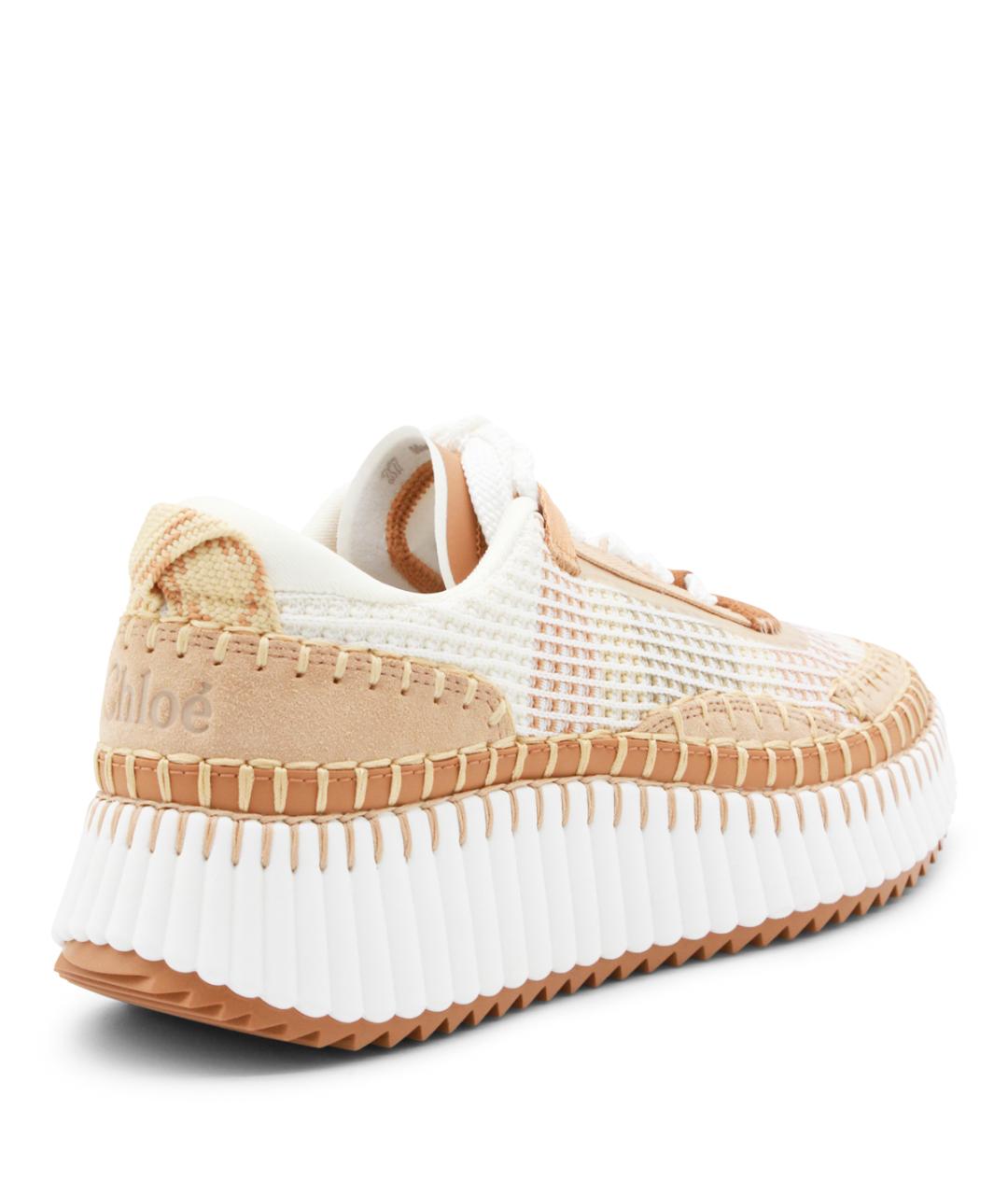 CHLOE Бежевые текстильные кроссовки, фото 3