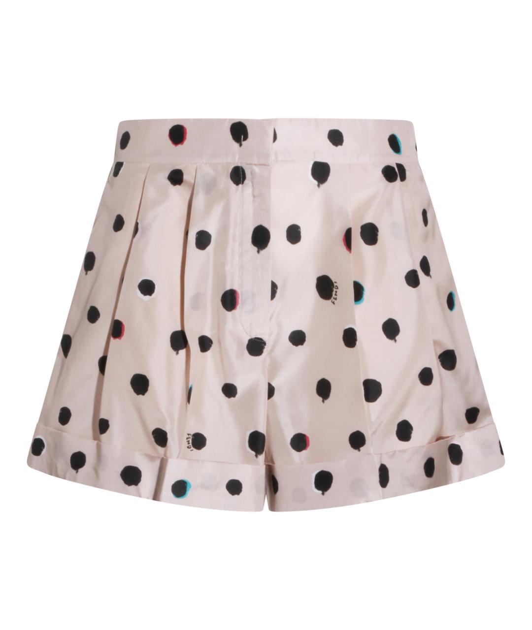 FENDI Бежевые шелковые шорты, фото 1