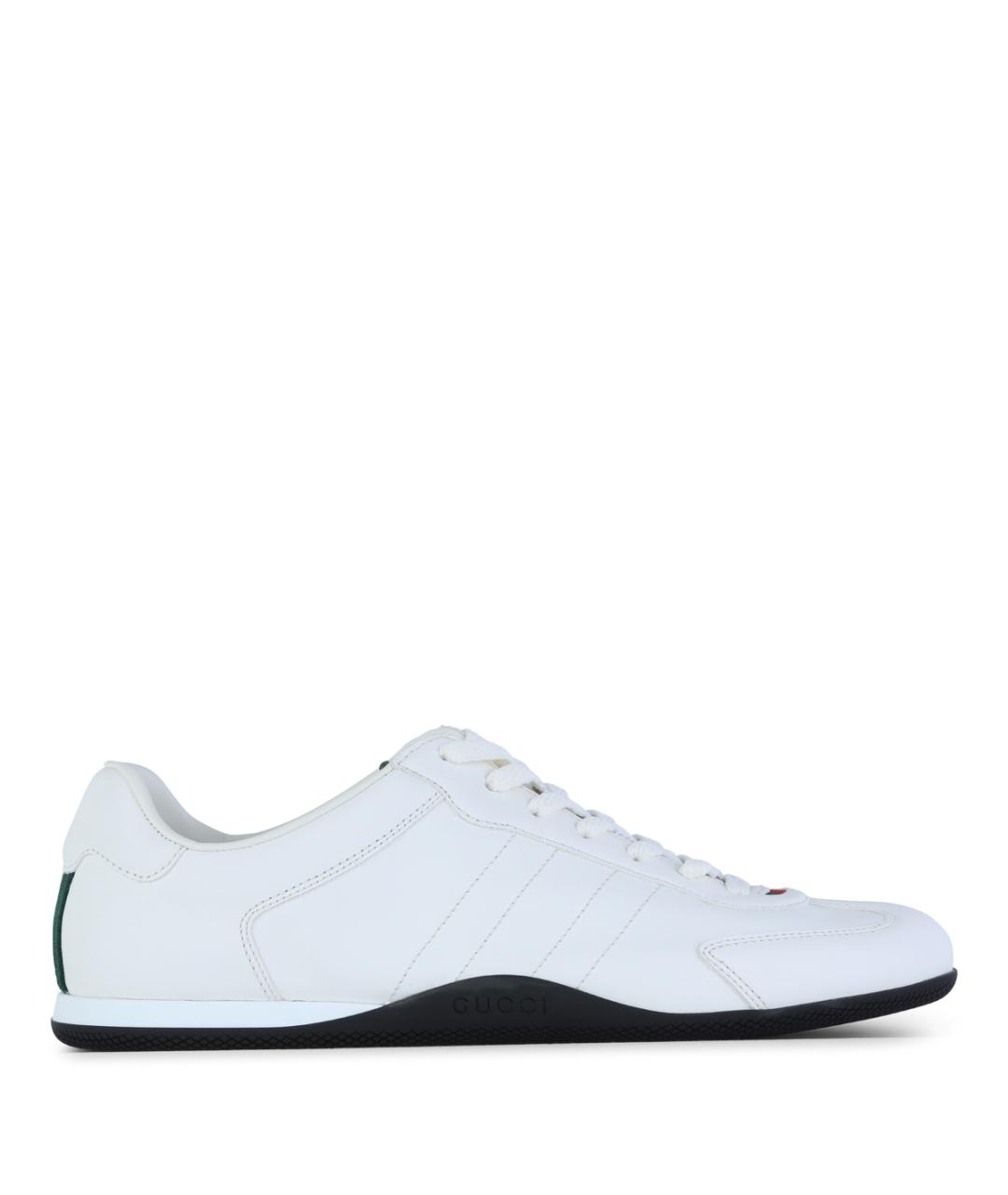 GUCCI Белые кожаные низкие кроссовки / кеды, фото 1