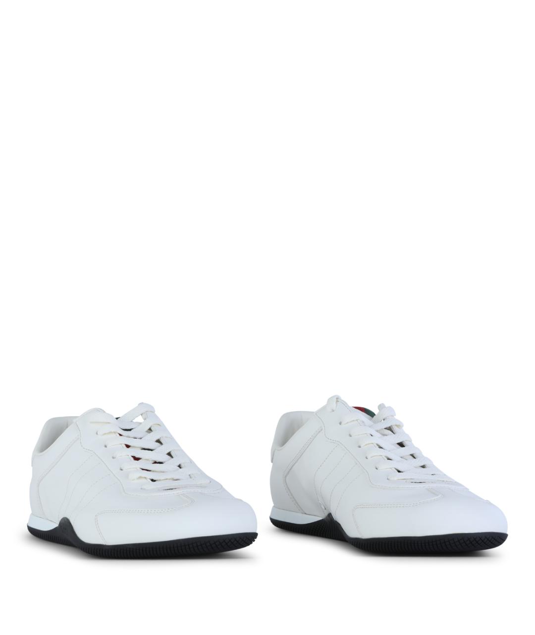 GUCCI Белые кожаные низкие кроссовки / кеды, фото 2