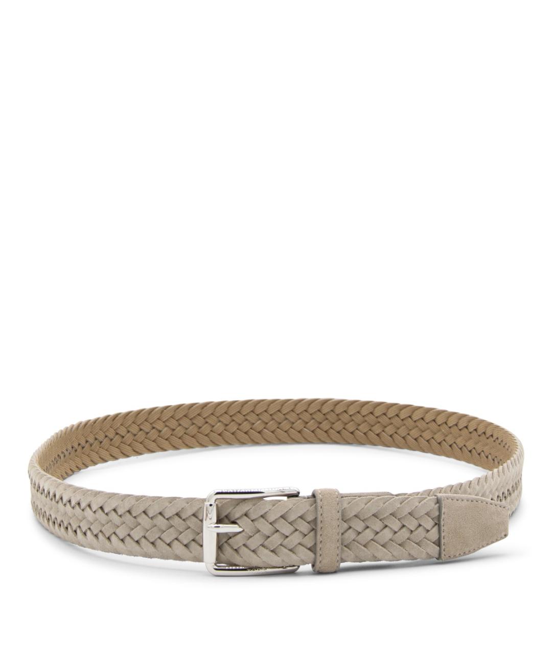 TOD'S Серый кожаный ремень, фото 1