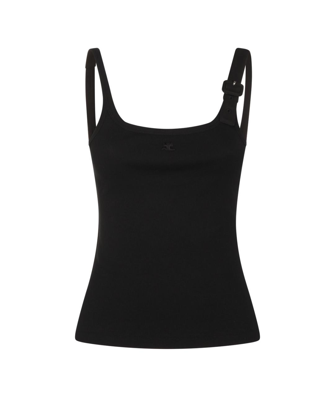 COURREGES Черная хлопковая майка, фото 1