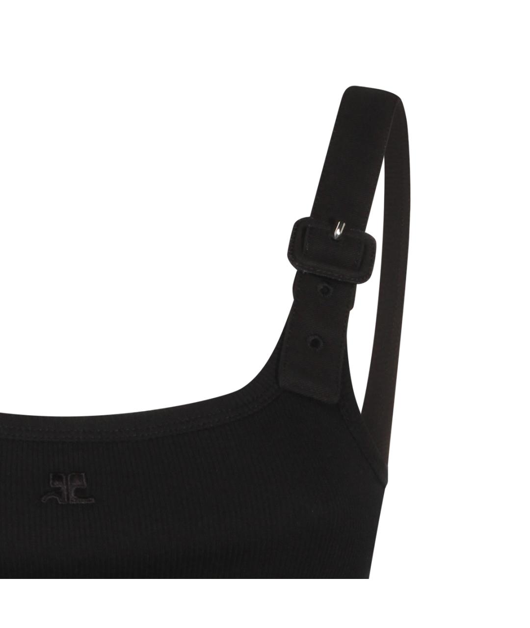 COURREGES Черная хлопковая майка, фото 3