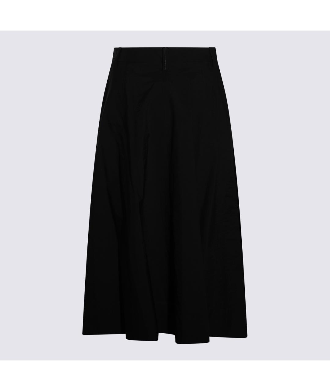 BRUNELLO CUCINELLI Черная хлопковая юбка миди, фото 3