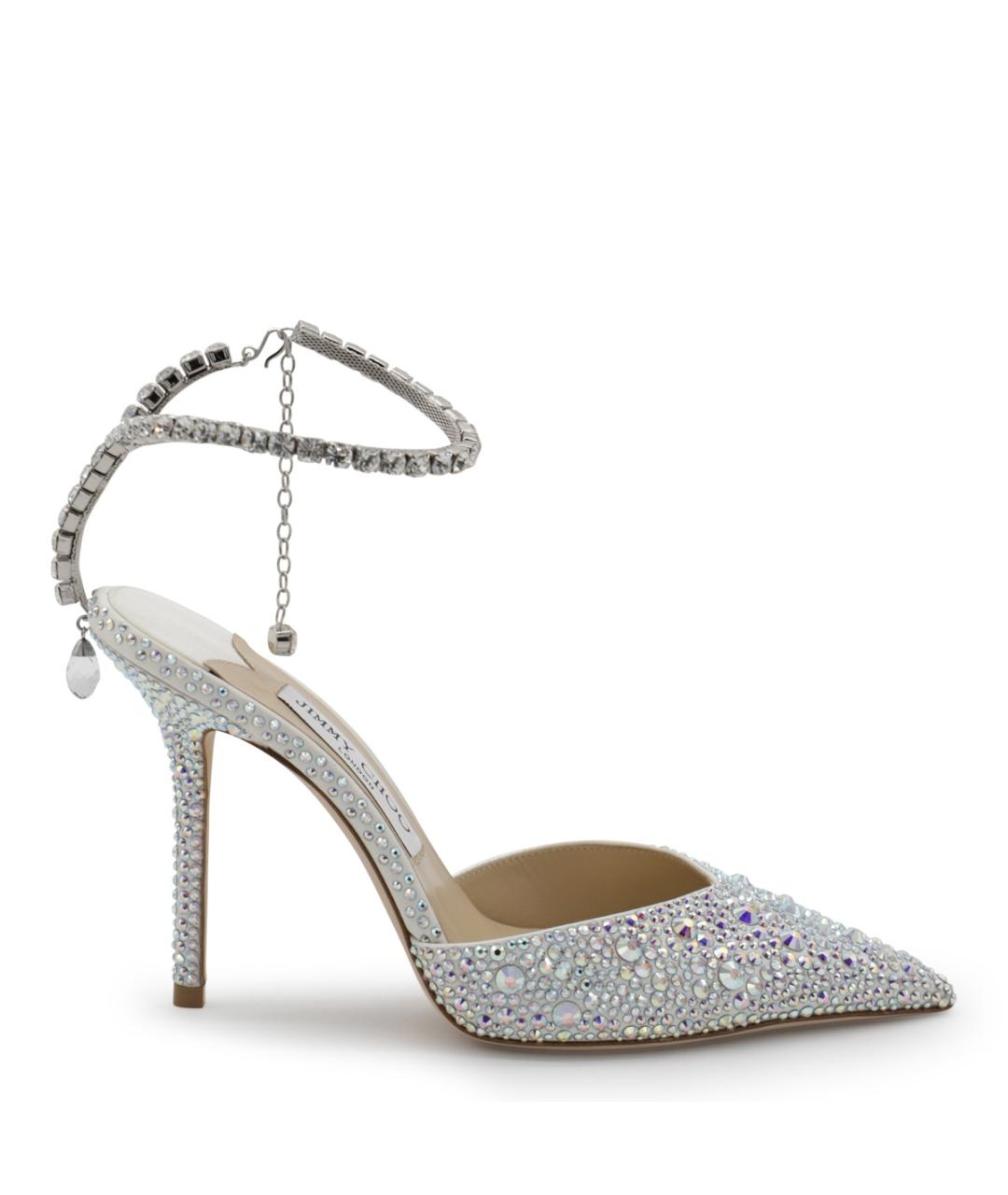 JIMMY CHOO Серебряные кожаные туфли, фото 1