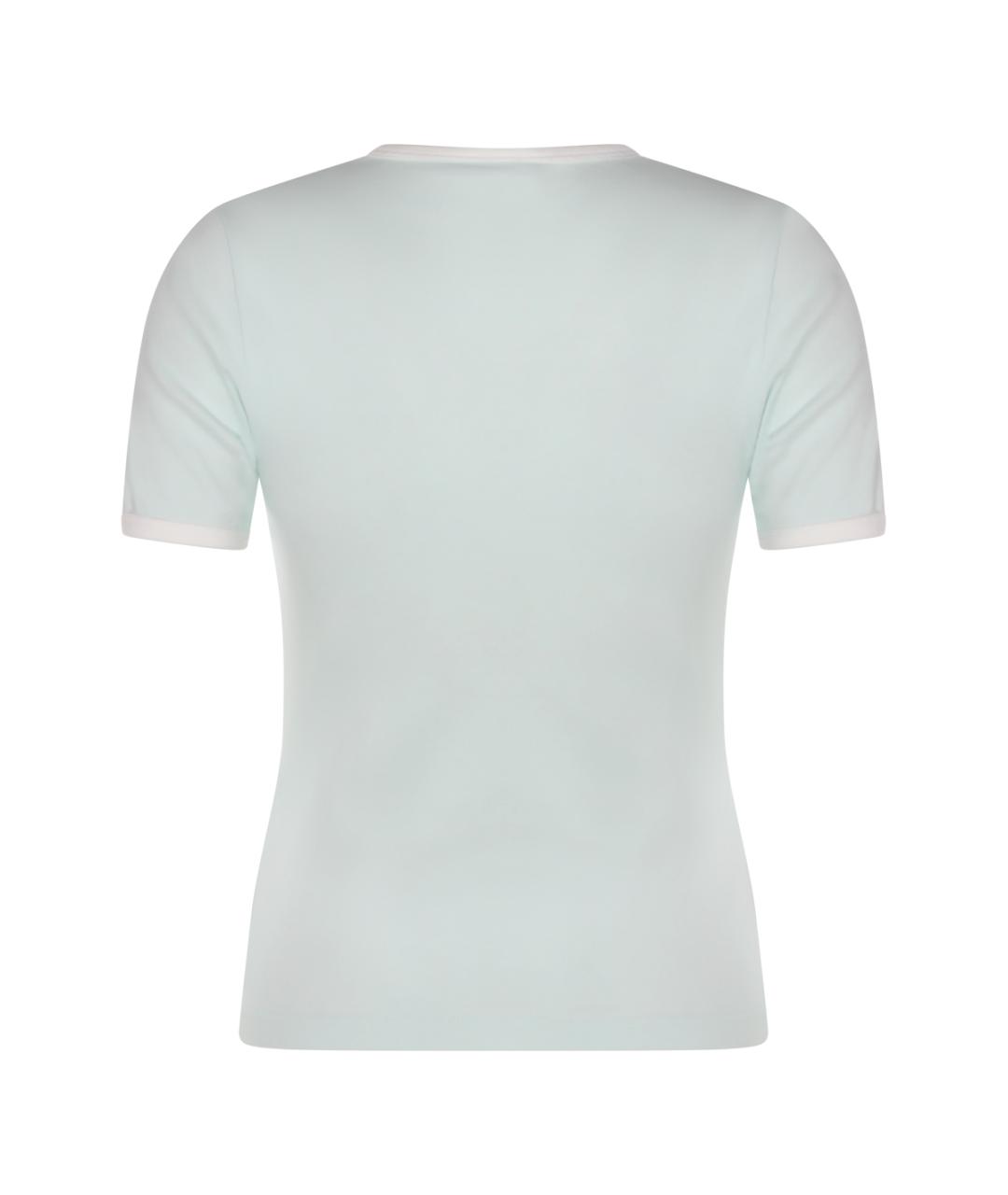 COURREGES Бирюзовая хлопковая футболка, фото 2