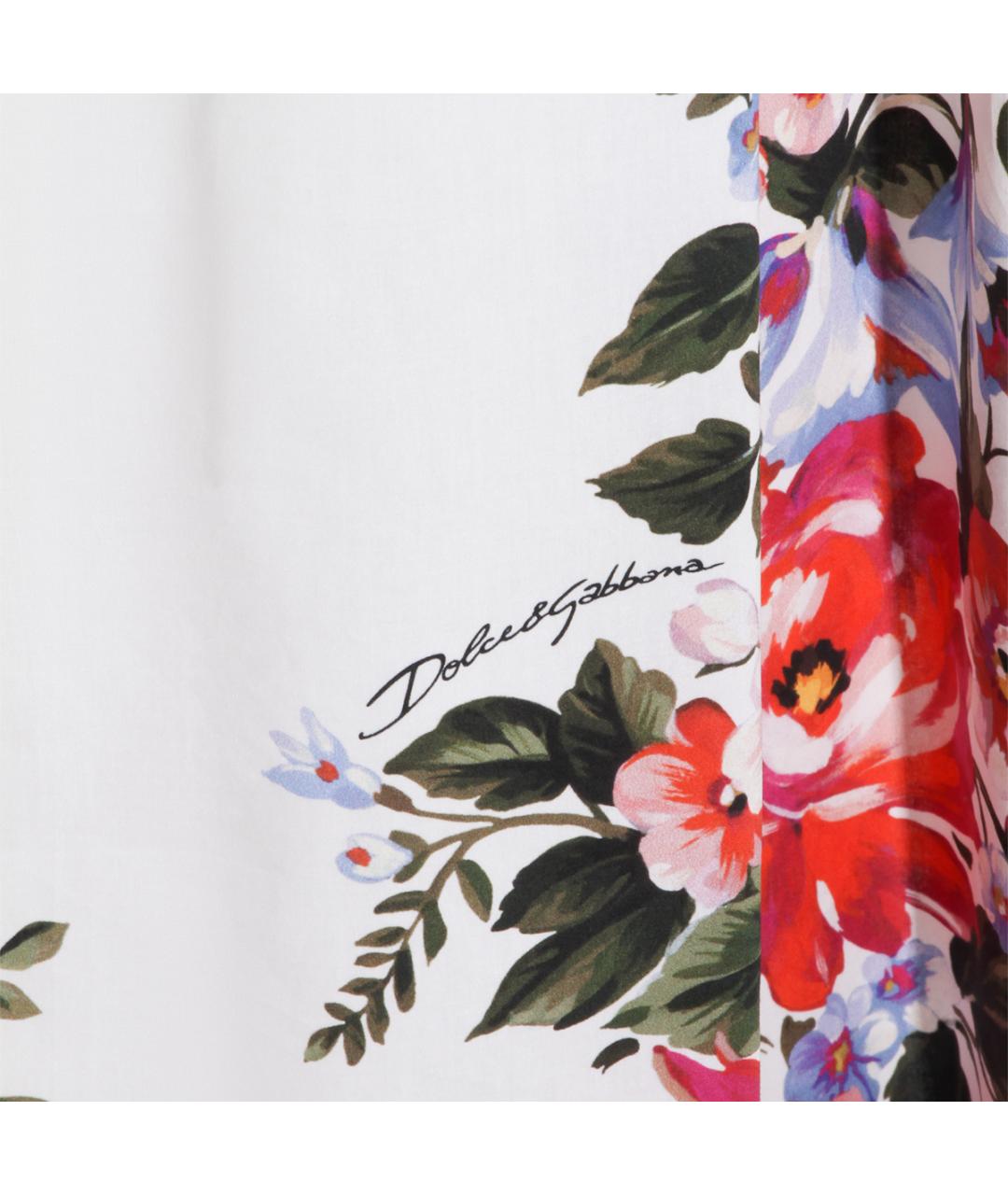 DOLCE&GABBANA Белая хлопковая юбка миди, фото 3