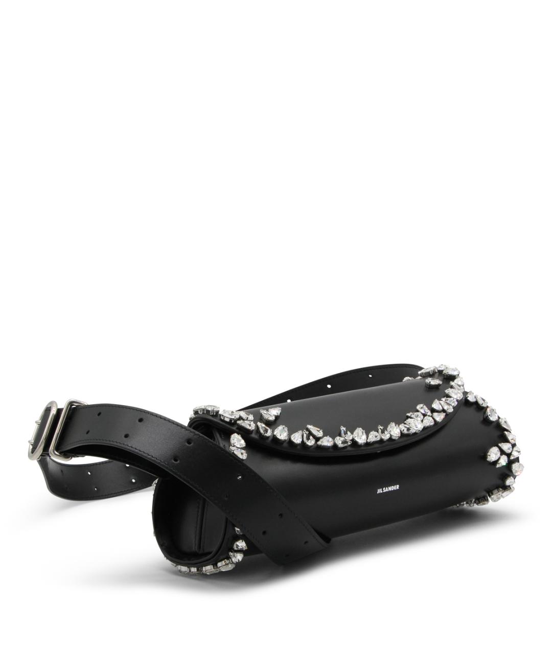 JIL SANDER Черная кожаная сумка через плечо, фото 2