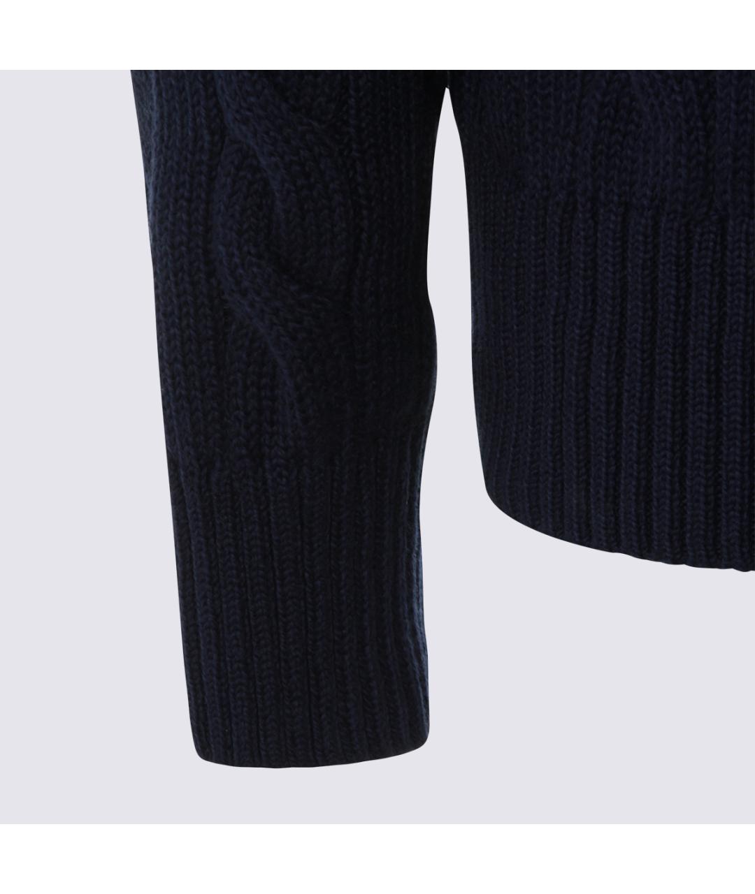 POLO RALPH LAUREN Темно-синий хлопковый джемпер / свитер, фото 5