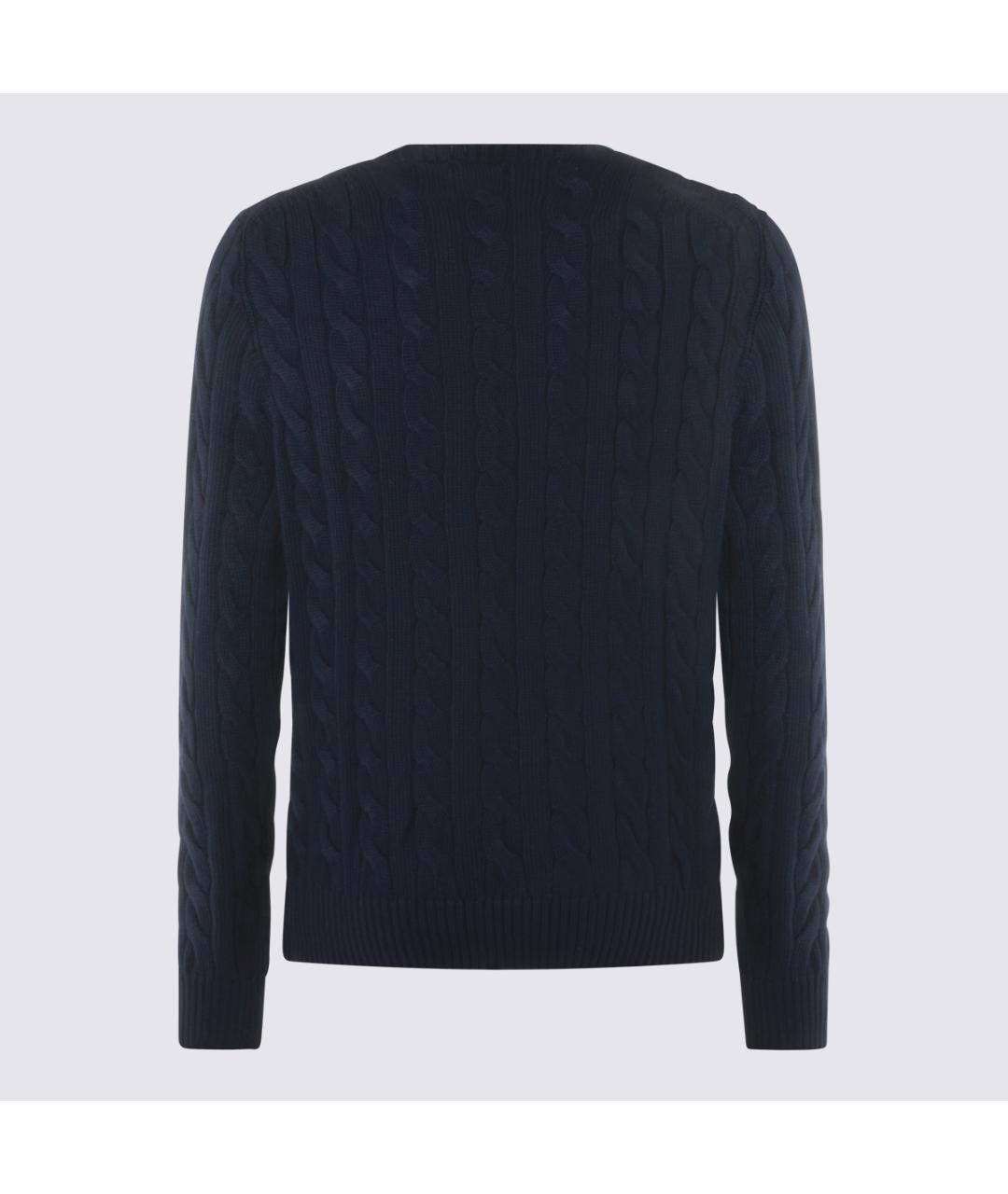 POLO RALPH LAUREN Темно-синий хлопковый джемпер / свитер, фото 3