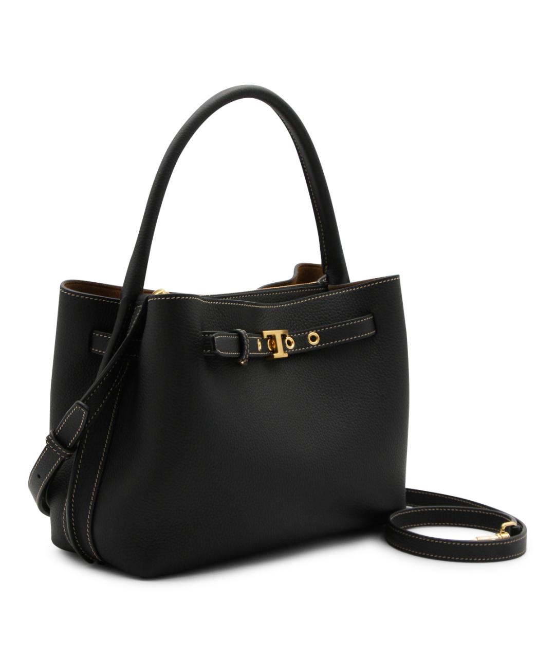 TOD'S Черная кожаная сумка тоут, фото 2
