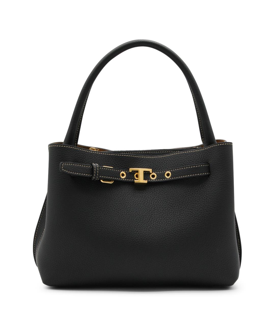 TOD'S Черная кожаная сумка тоут, фото 1