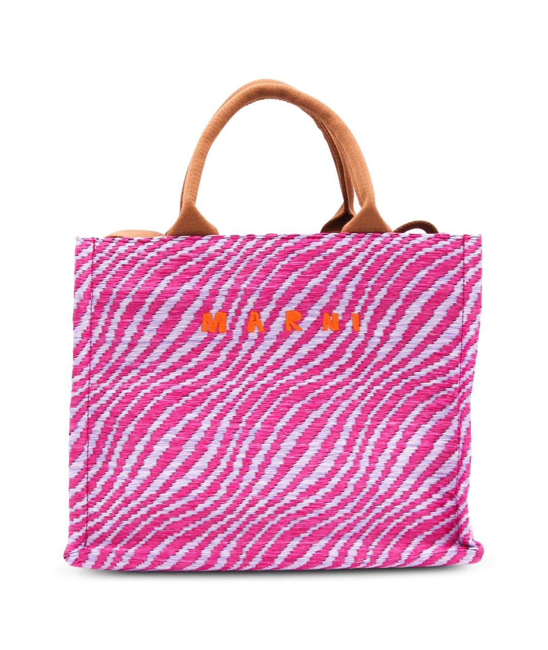 MARNI Розовая тканевая сумка тоут, фото 1