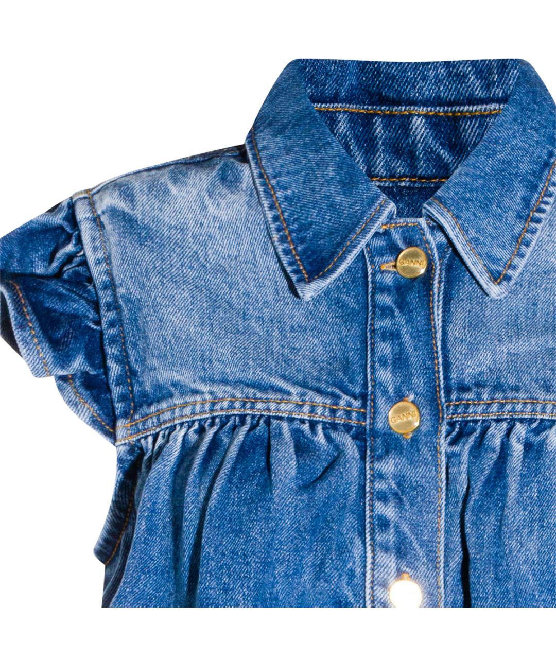 GANNI Синяя рубашка, фото 3