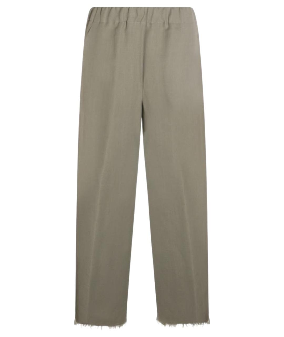 ANTONELLI FIRENZE Зеленые вискозные прямые брюки, фото 1