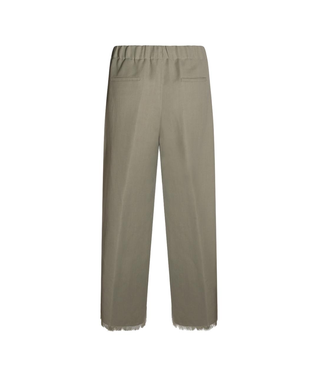 ANTONELLI FIRENZE Зеленые вискозные прямые брюки, фото 2