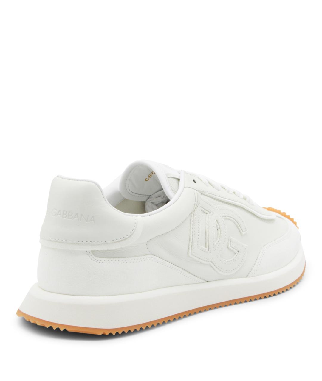 DOLCE&GABBANA Белые кожаные низкие кроссовки / кеды, фото 3