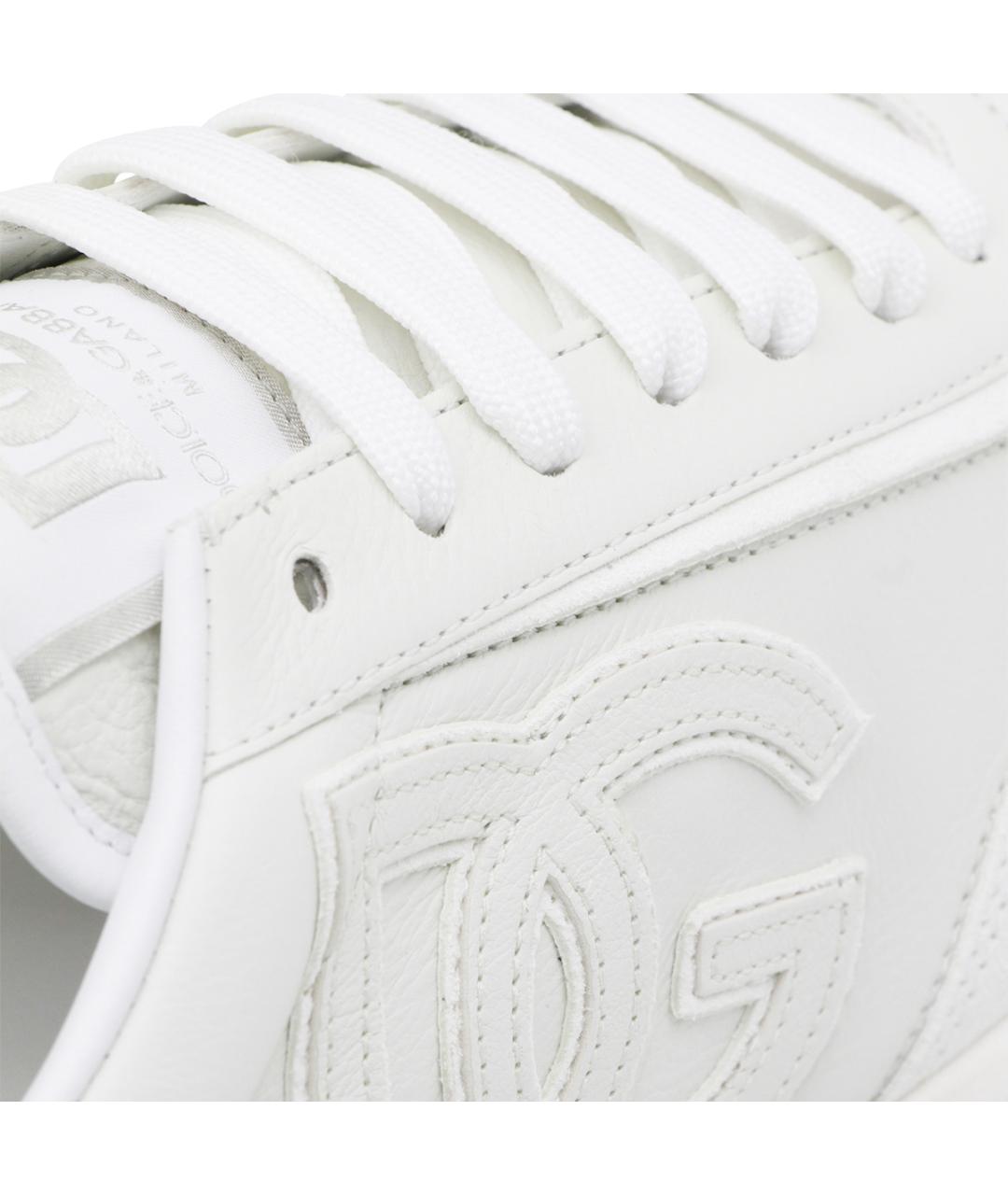 DOLCE&GABBANA Белые кожаные низкие кроссовки / кеды, фото 4