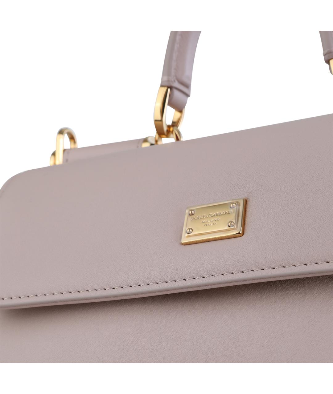 DOLCE&GABBANA Розовая кожаная сумка тоут, фото 4