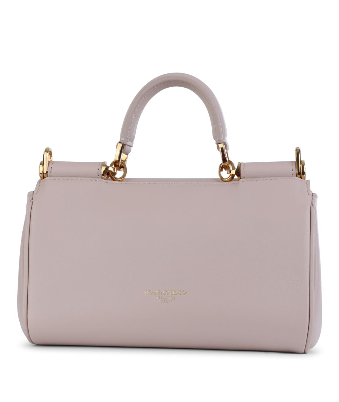 DOLCE&GABBANA Розовая кожаная сумка тоут, фото 3