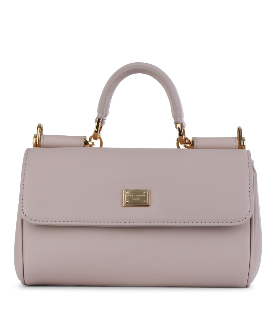 DOLCE&GABBANA Розовая кожаная сумка тоут, фото 1