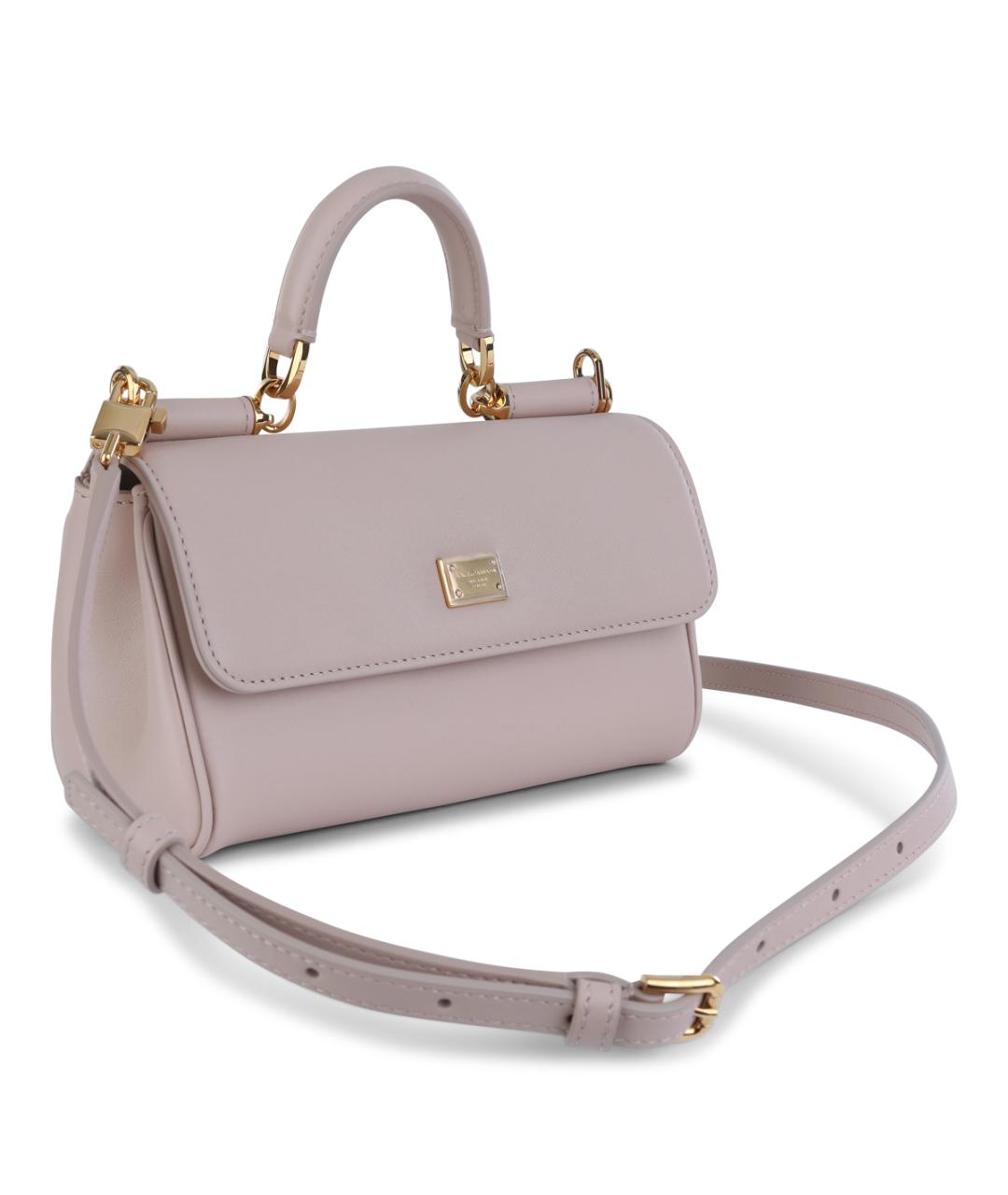 DOLCE&GABBANA Розовая кожаная сумка тоут, фото 2