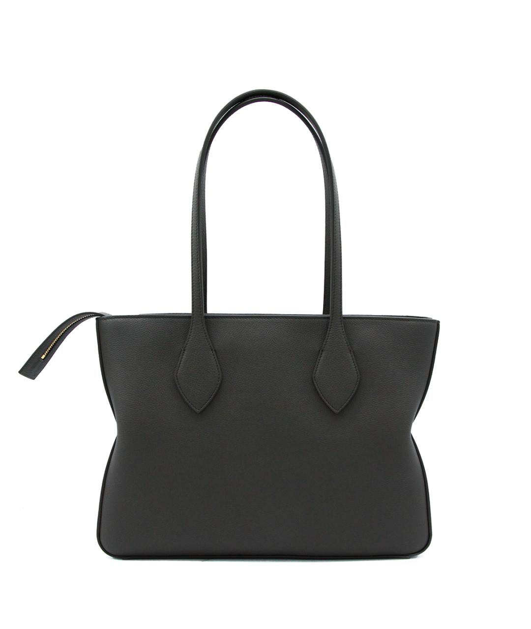 FERRAGAMO Серая кожаная сумка тоут, фото 3