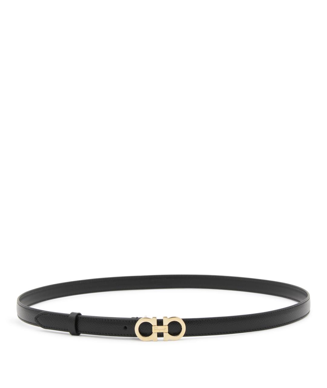 FERRAGAMO Черный кожаный ремень, фото 1
