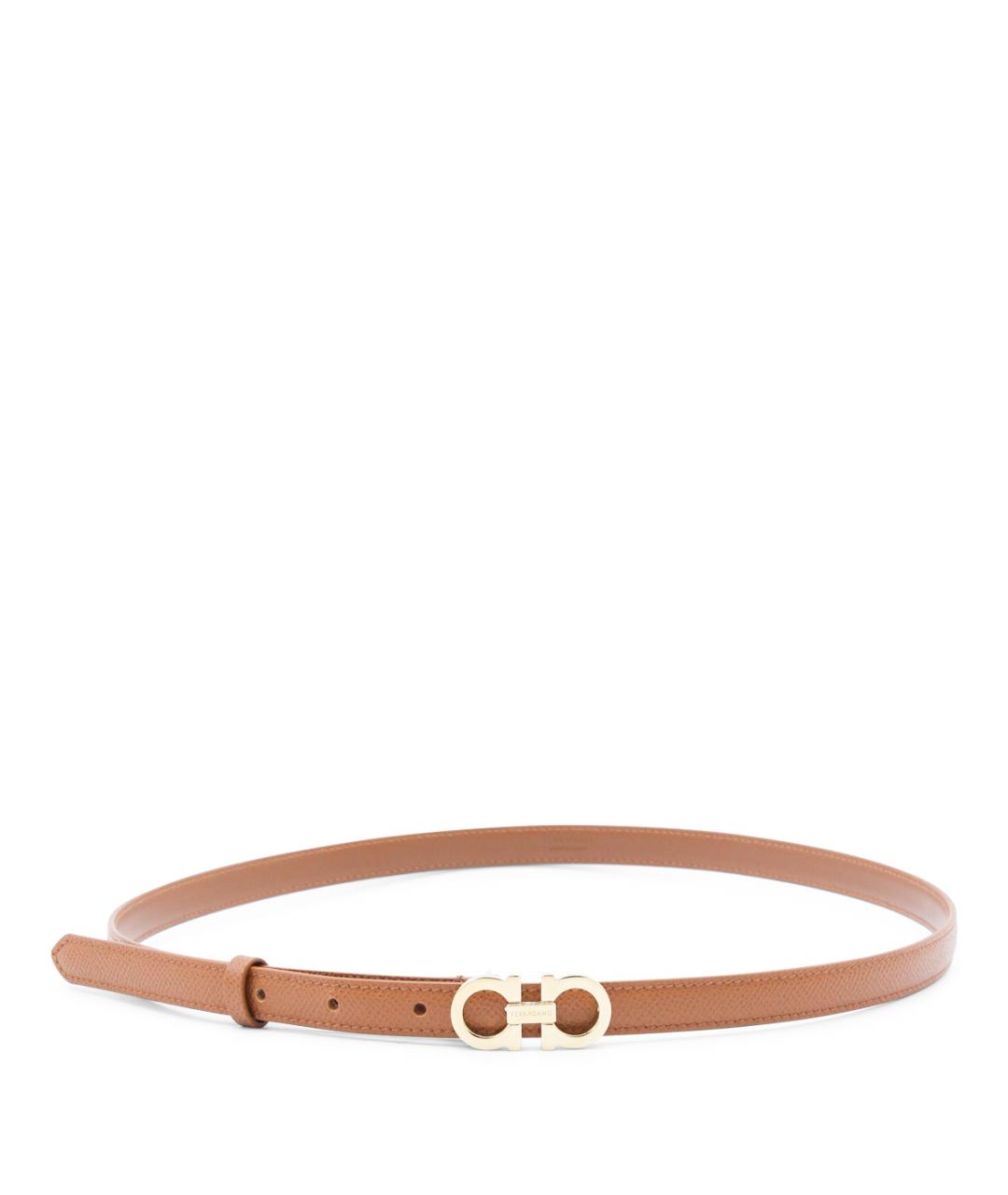 FERRAGAMO Коричневый кожаный ремень, фото 1