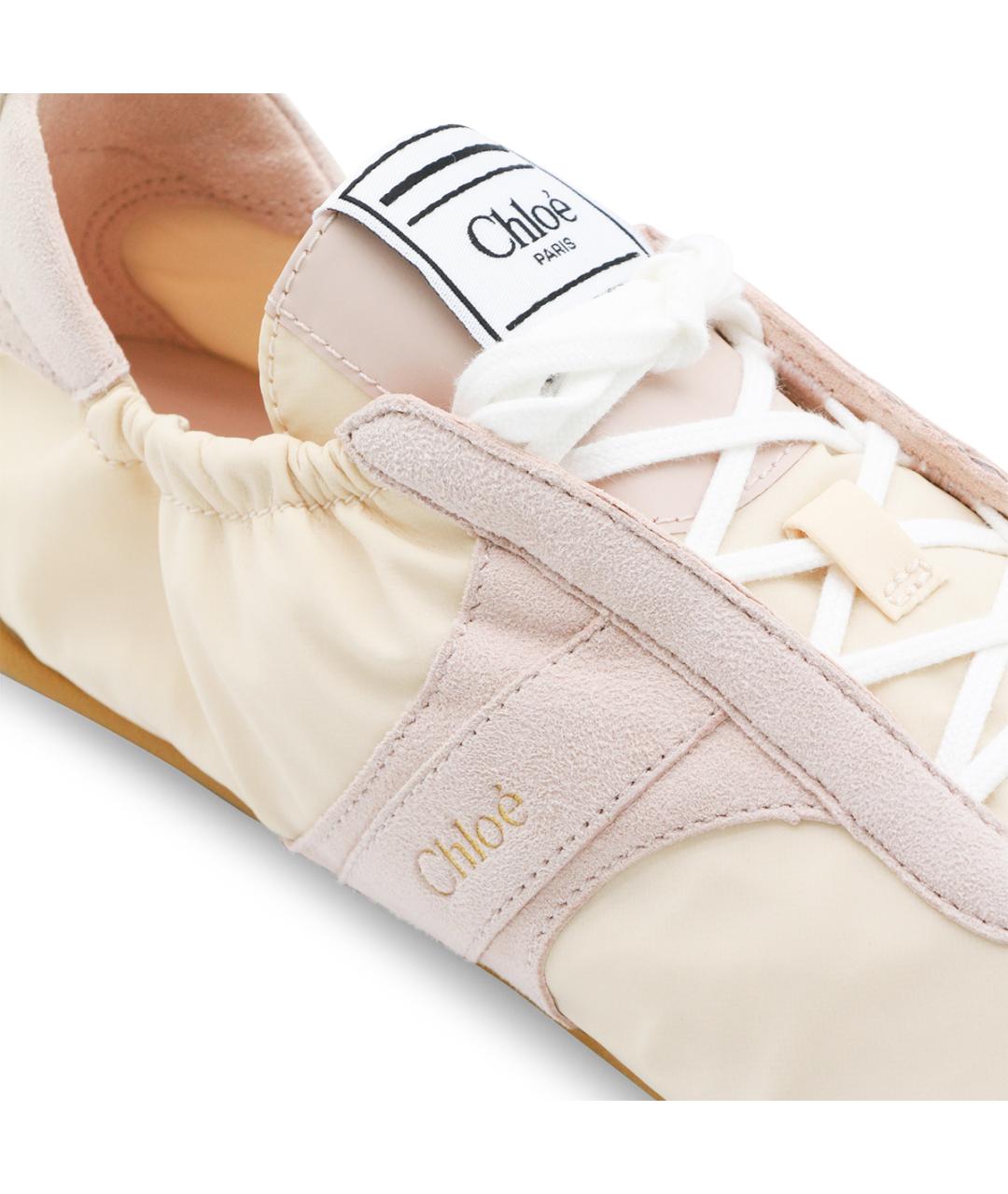 CHLOE Бежевые текстильные кроссовки, фото 4