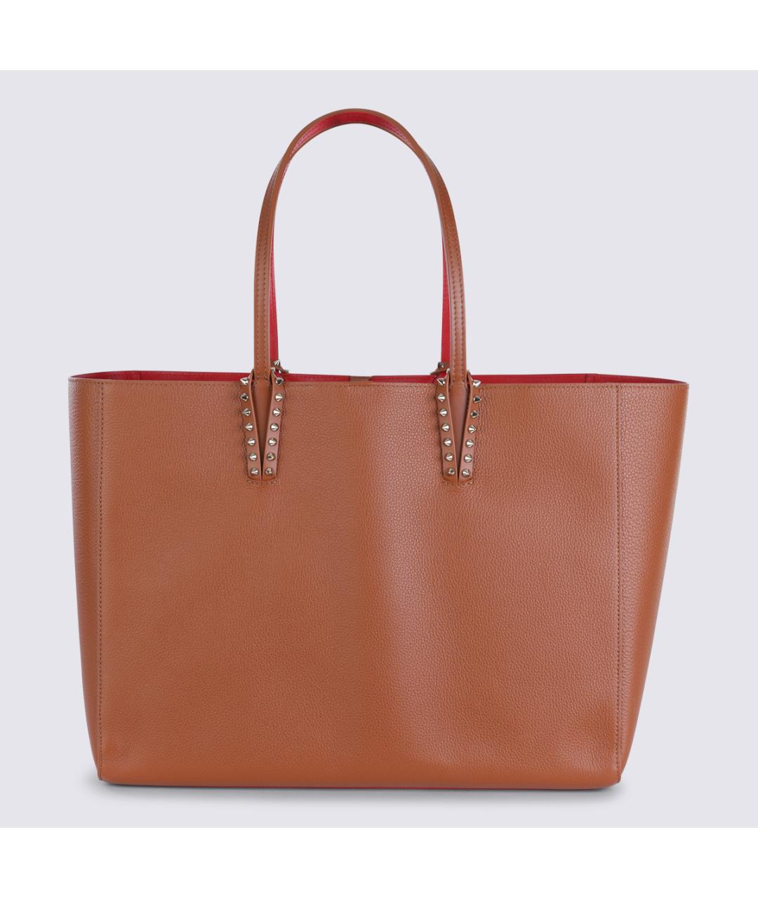 CHRISTIAN LOUBOUTIN Коричневая кожаная сумка тоут, фото 2