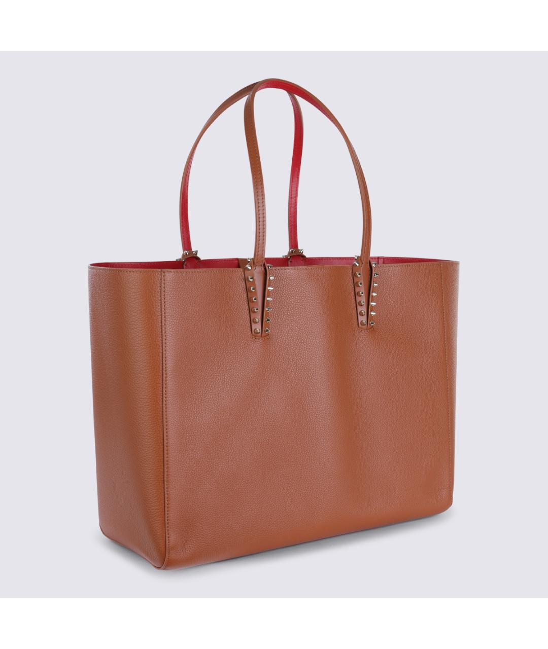 CHRISTIAN LOUBOUTIN Коричневая кожаная сумка тоут, фото 3