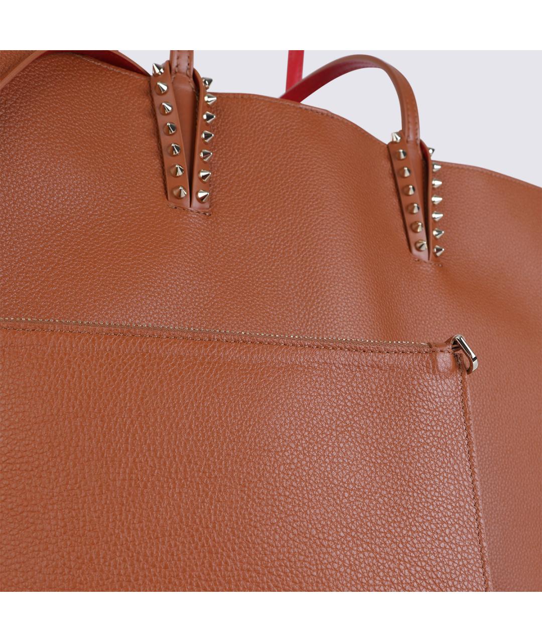 CHRISTIAN LOUBOUTIN Коричневая кожаная сумка тоут, фото 5