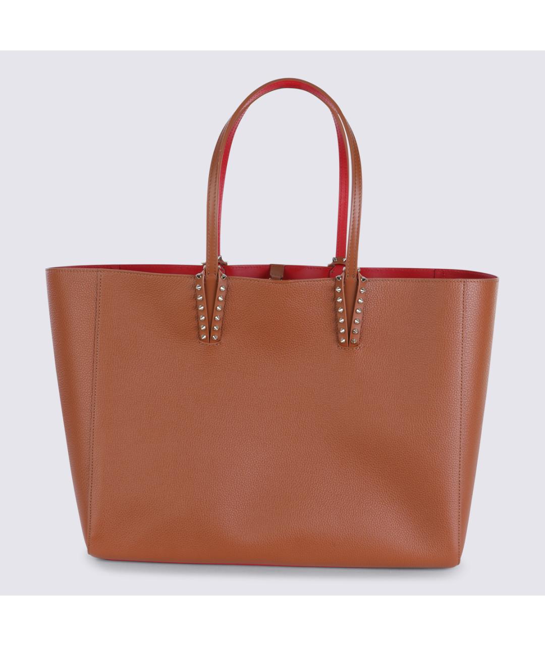 CHRISTIAN LOUBOUTIN Коричневая кожаная сумка тоут, фото 4