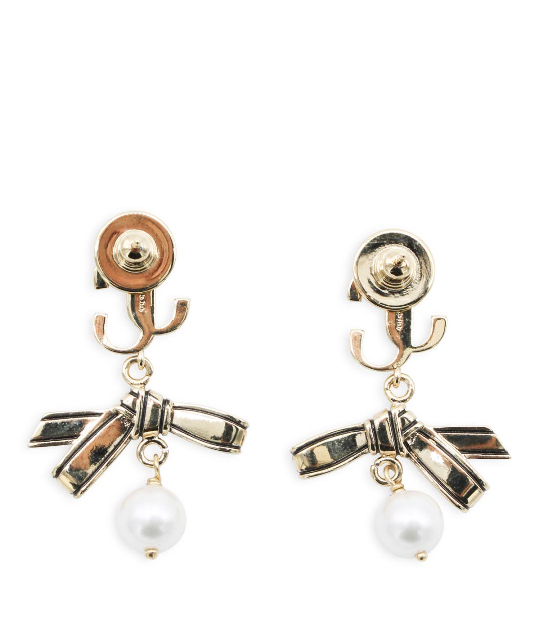 JIMMY CHOO Золотые металлические серьги, фото 2