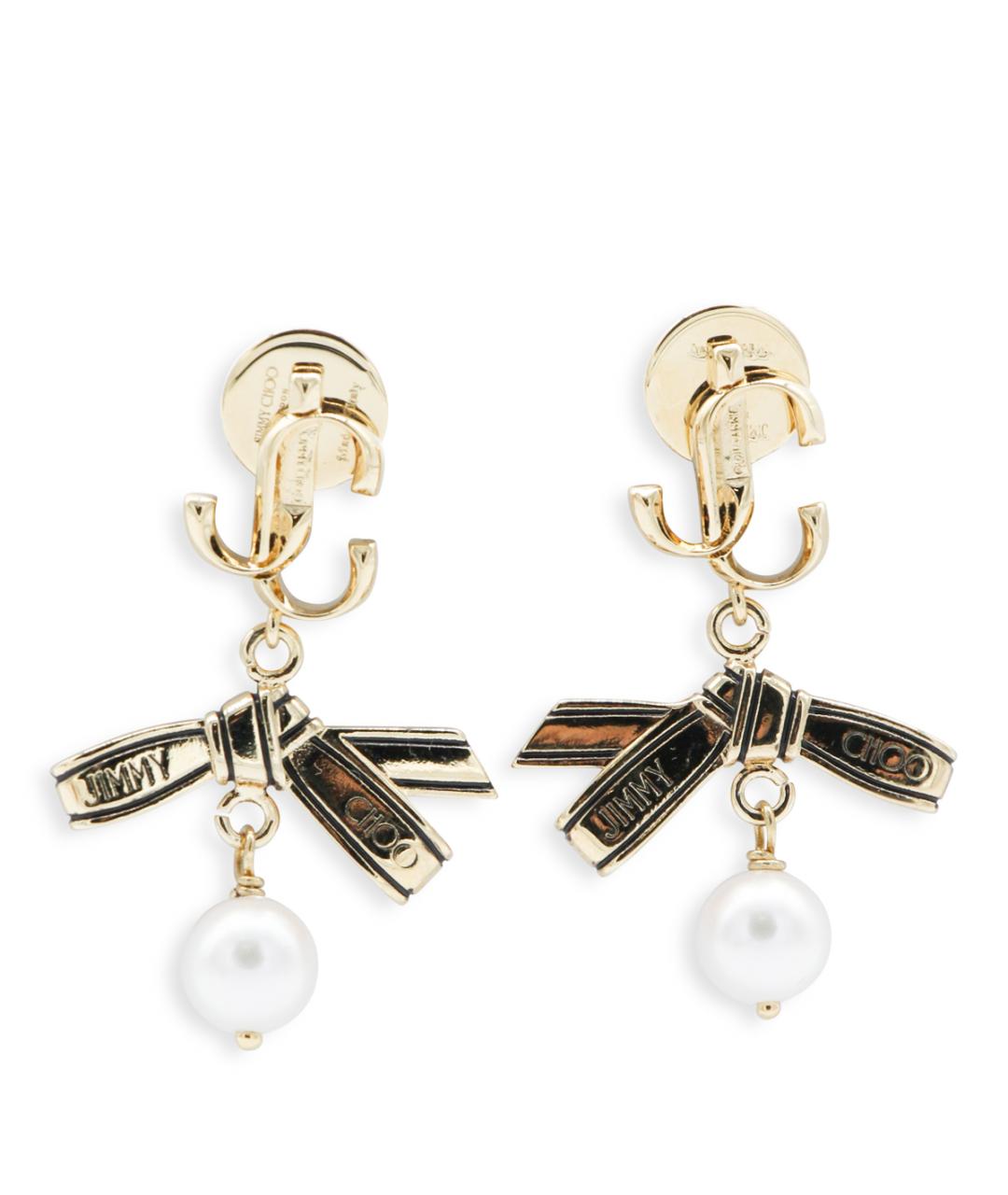 JIMMY CHOO Золотые металлические серьги, фото 1