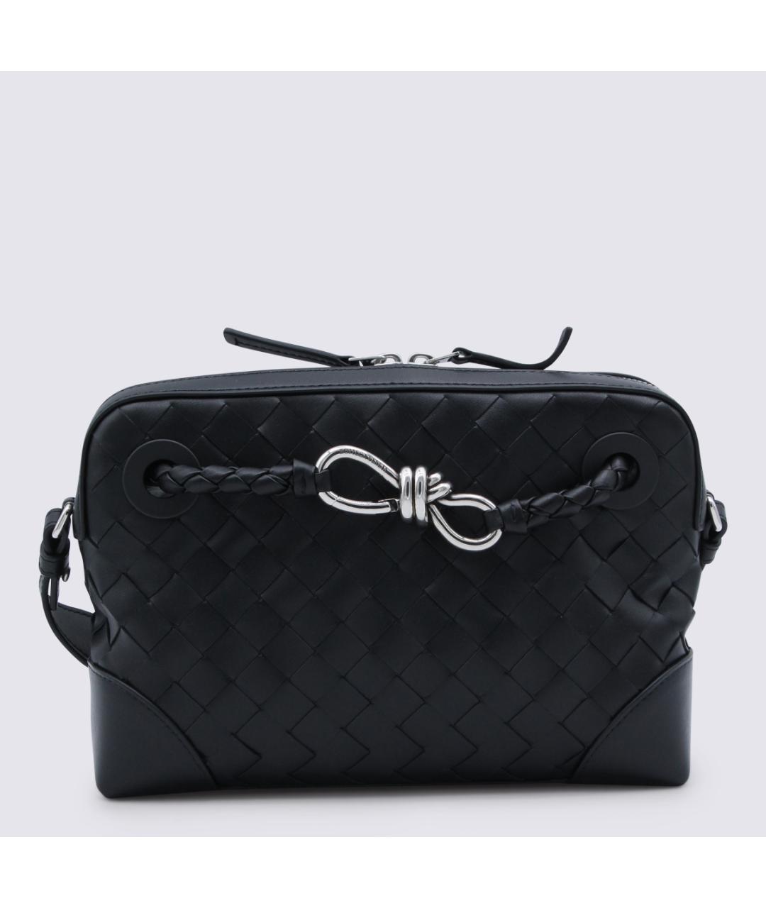 BOTTEGA VENETA Черная кожаная сумка на плечо, фото 2