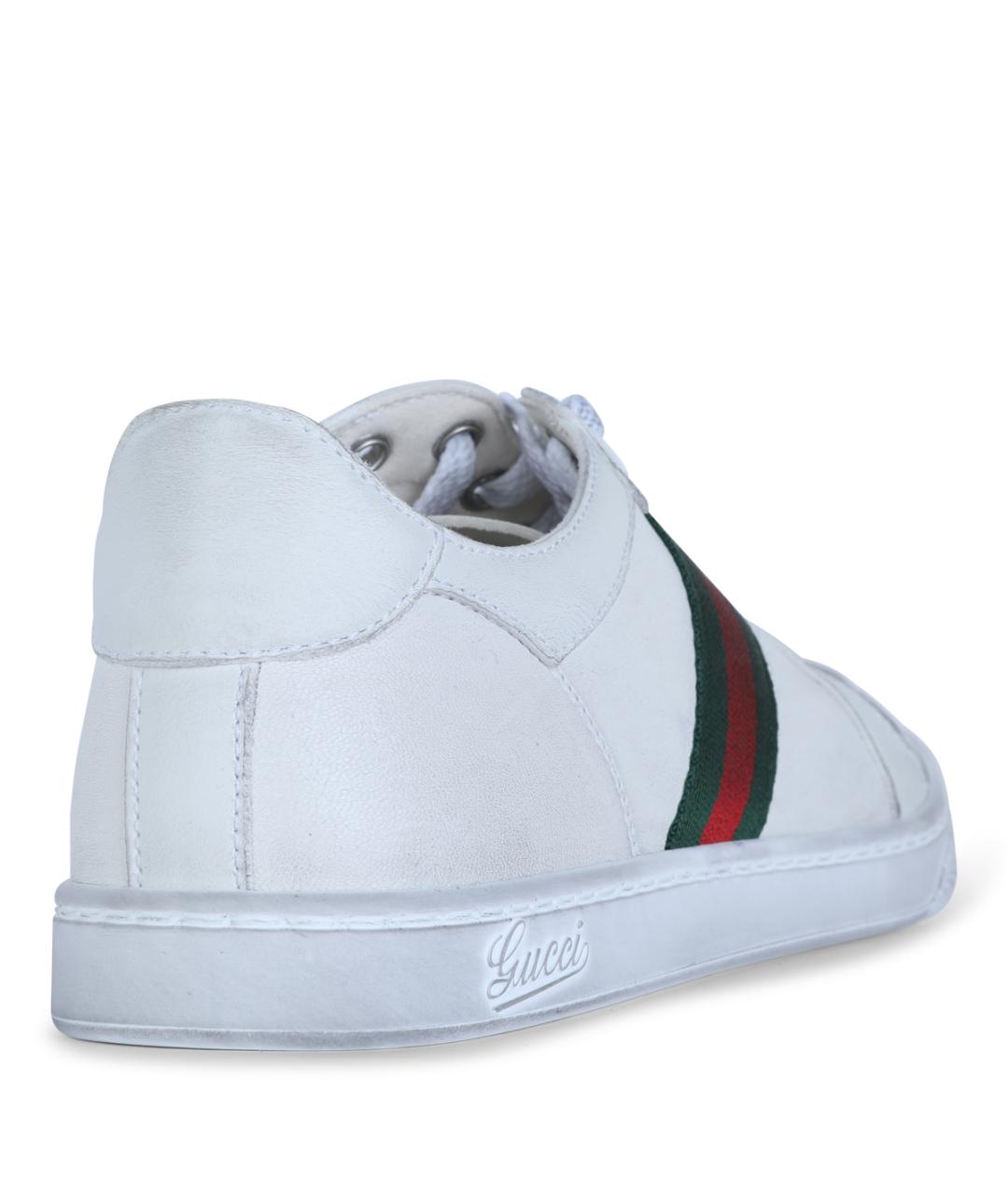 GUCCI Белые кожаные кеды, фото 3