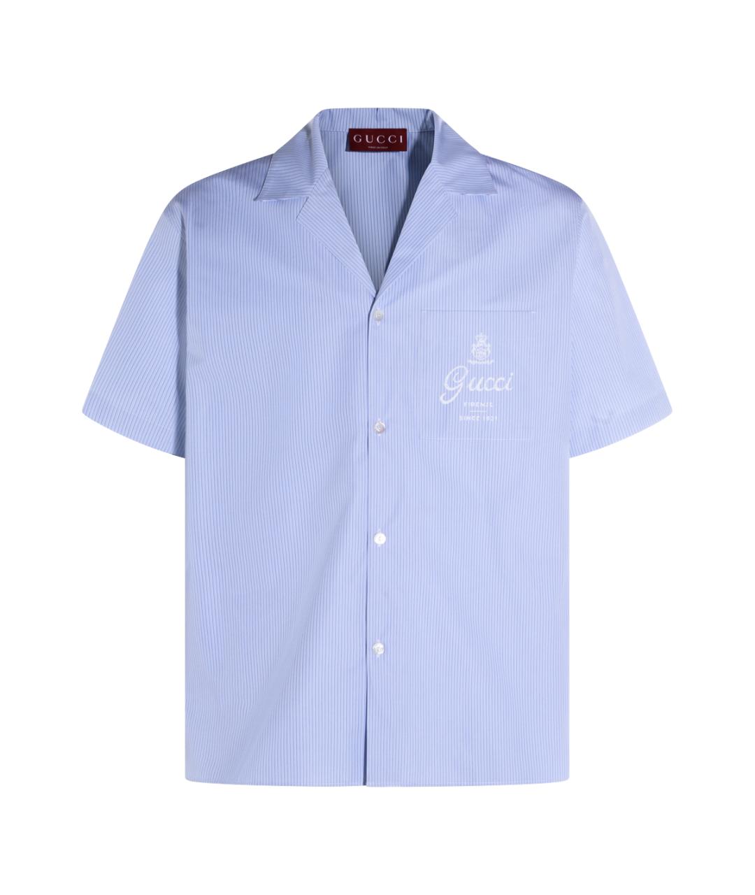 GUCCI Голубая хлопковая кэжуал рубашка, фото 1