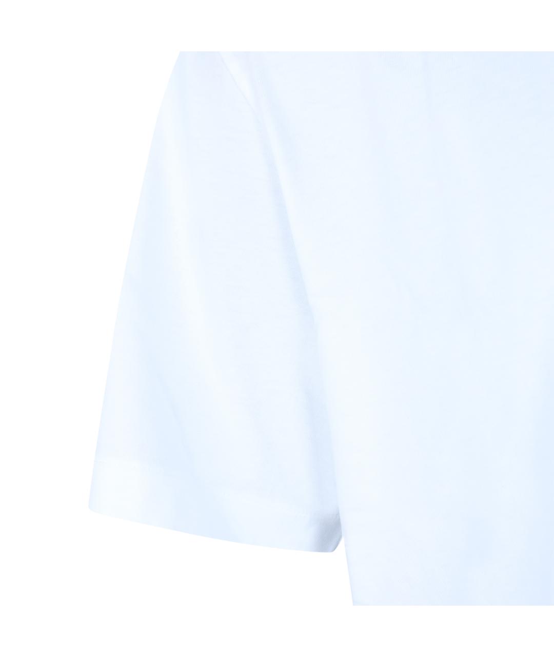 OFF-WHITE Белая хлопковая футболка, фото 4