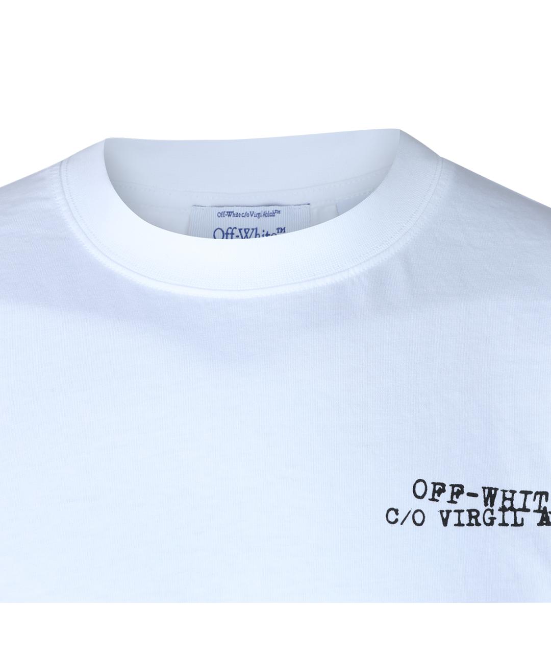 OFF-WHITE Белая хлопковая футболка, фото 3